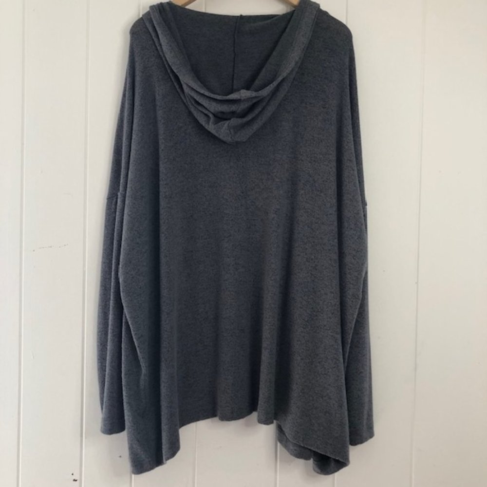 Young Fabulous and Broke Gray Open Cardigan with Hoodie - Picture 2 of 9